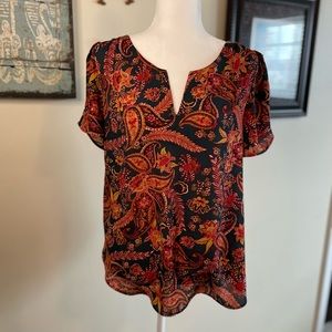 Beautiful DR2 Teal Paisley top - size Medium